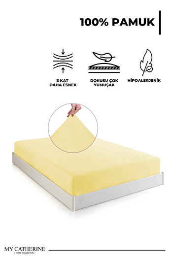 My Catherine Elastic & Hypoallergenic Bed Sheet |   100% Cotton Bed Sheet Combed Cotton Fabric |   Single-Double-King Size Bed Sheet