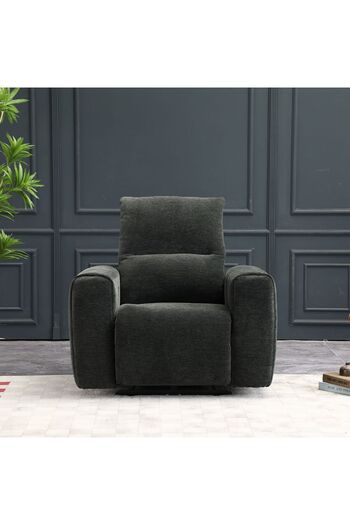 Danube Home Quantum 1 Seater Fabric Power Motion Recliner - Grey, Plywood + LVL, Comfortable & Stylish