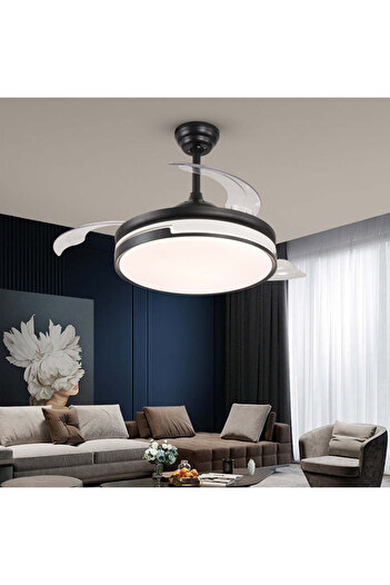 RFAN Chandelier with fan, ESC-410YY BK, modern design, Black