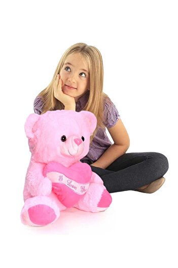 Generic 10.10 Sale Toyland 38cm Pink Teddy Bear Toy with Holding Heart Shape for Girls Friend and Couples An