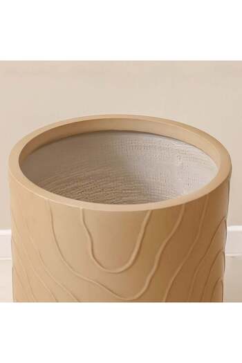 Danube Home Fibre Clay Abstract Design Pot - 36x36x36 cm, Brown Outdoor Garden Accessory, 1 Piece