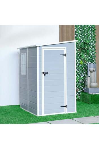 Danube Home Ultra Strong Garden Storage Shed - 149.8x122x192.5 cm - Durable Polypropylene, 1 Year Warranty