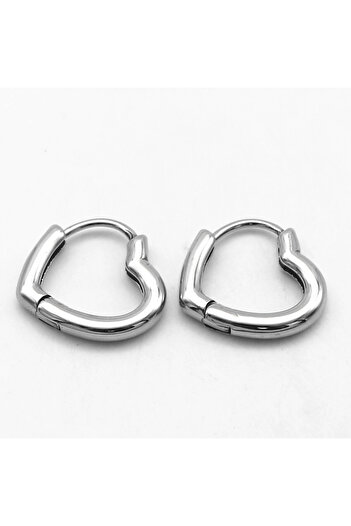 Viking Heart Design Hoop Unisex 316L Steel Earrings Pair
