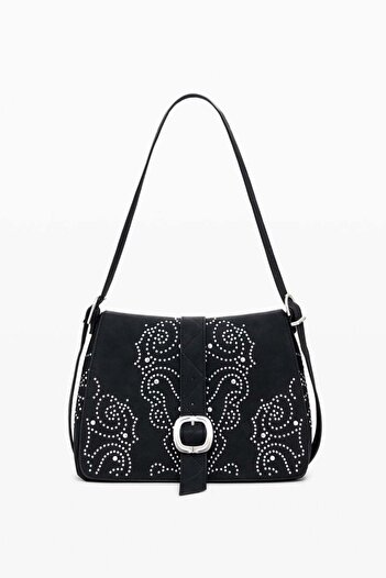 Desigual Small crossbody faux leather studded bag