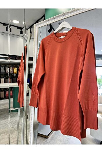MERAM BUTİK Adn Thin Knit Tunic - Orange - 2