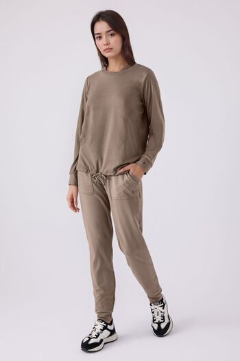 Pierre Cardin Women's Home Wear Crew Neck Soft Fabric Bottom-Top Set Qp9K0R3K6R