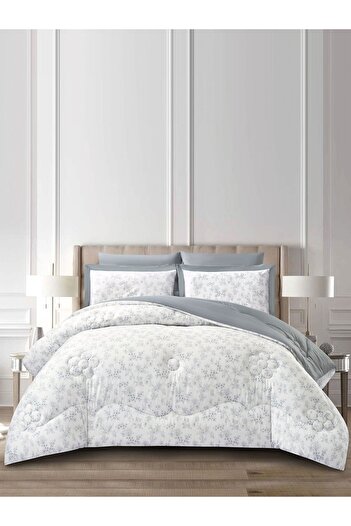 Donetella 6-Piece Cotton King Comforter Set 250x230cm – 350 GSM Fill, Elegant Print