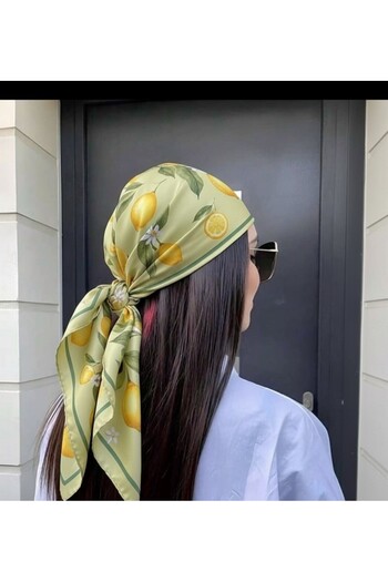 Mira İpek Patterned Scarf Combination Complementary Bandana