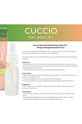 CUCCIO Cuticle Oil Revitalizing Mango & Bergamot, Cuccio, 15 ml