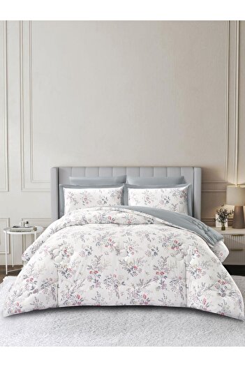 Donetella 6-Piece Cotton King Comforter Set 250x230cm – 350 GSM Fill, Elegant Print