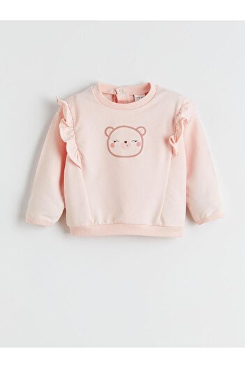 LC Waikiki Printed Baby Girl Sweatshirt and Pants 2-Piece Set (W5)