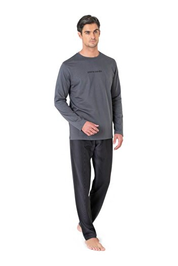 Pierre Cardin Men's Long Sleeve Crew Neck Pajama Set 6095