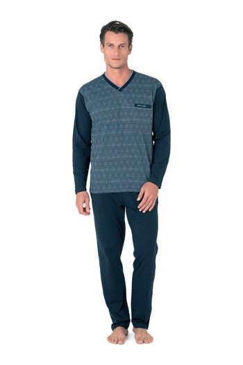 Pierre Cardin Men's Lamb Sleeve V-Neck Pajama Set 6110