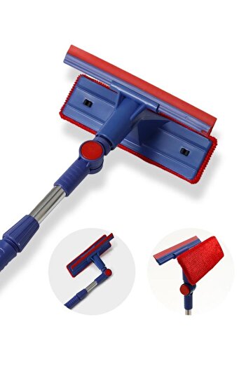 MG HOME Telescopic Handle Microfiber Glass Wiper – Water Squeegee Cleaning Mop Glass Wiping Apparatus with Rotating Head