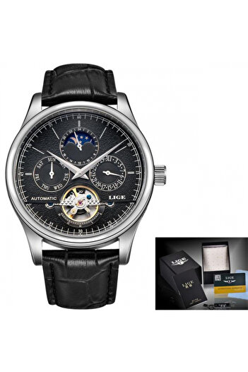 Lige Automatic mechanical watch, Light, Elegant, Classic, Leather strap