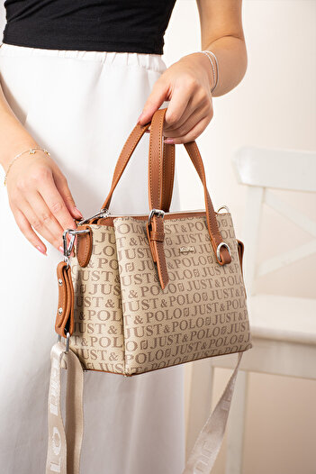 Just Polo Original Women's New Season 3-Compartment Premium Leather Adjustable Cross Column Strap Shoulder Bag