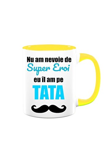 OEM Personalized Mug for Dad with message: 'I don't need superheroes, I have my dad', Betaprint, white w