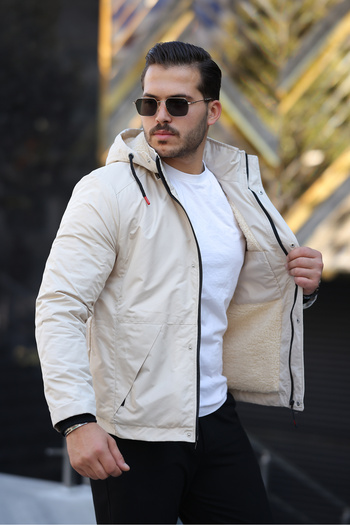 FASİON Thick Fur Inside, Waterproof and Windproof, Detachable Hood Winter Coat