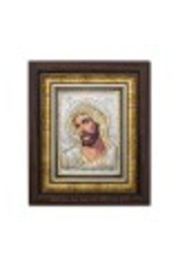 U Silver plated icon - The Savior with thorns - Nimfios 27x32 cm K701-400