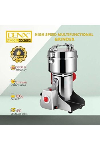 Denx Coffee, spice, dried vegetable grinder, grinding all types of grains, 800g capacity, 3000W - Model DX2052