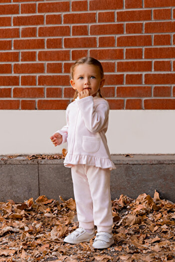 Miny Center Velvet Baby Girl Double Set