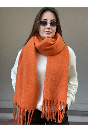 novon Klein Soft Touch Tassel Detailed Wool Textured Premium Fringed Scarf (195 X 45 cm)
