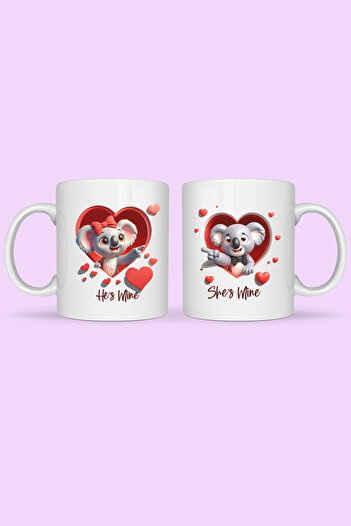 giftkonsept Cute Koala Design Gift for Lover or Spouse, Set of 2 Mugs