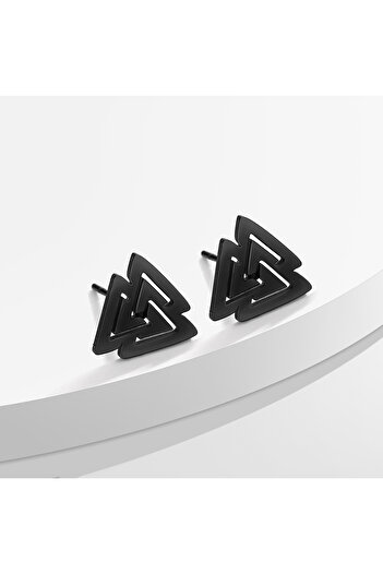 Viking Nordic Valknut Vegvisir Design Nail Model 316L Stainless&Non-Tarnish Steel Earrings