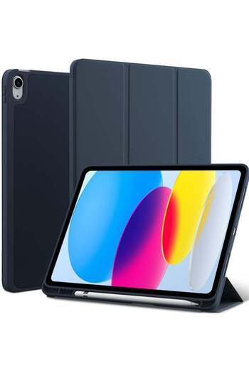 Generic SmartGrist Smart Auto Wake/Sleep Cover with Built-in Pencil Holder Trifold Case for Apple iPad 10th