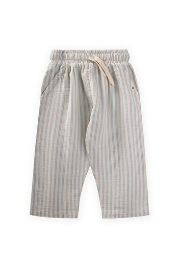 Cigit Pantaloni de muselină 1-10 ani albastru cu dungi duble