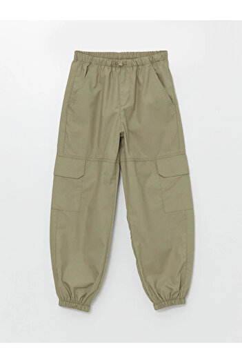LC Waikiki Lcw Kids Khaki Girls Cargo Jogger Pants with Elastic Waist
