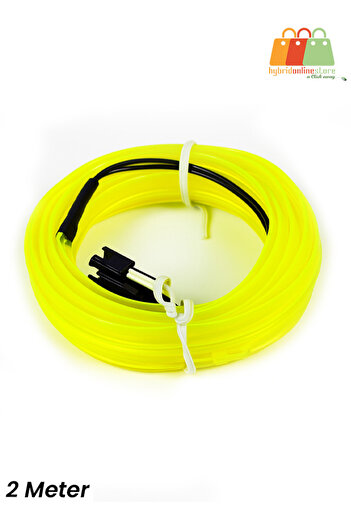 Generic 2 Meter NEON GREEN Wire LED Light Strip for Car Interior, Flexible Fluorescent Wire for Decoration