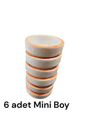 Ganita home Ceramic Joker Bowl Coffee Side Turkish Delight Bowl Mini Bowl 6 Pieces Orange