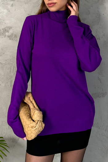 ModaPlaza Women's Half Fisherman Knit Sweater 5353