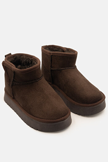 LikeMoon Çocuk Bot Kaymaz Termo Taban Kışlık İçi Yünlü Cırtlı Çocuk Bot Unisex Bootie
