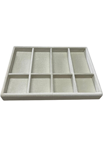 Moda fiesta Wooden Jewelry and Glasses Organizer Inside the Drawer 9 Compartments Baby Face Fabric Organizer