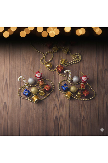 Deniz Party Store New Year's 2 Packs of 9 Mixed Pine Tree Ornaments, 18 Pieces
