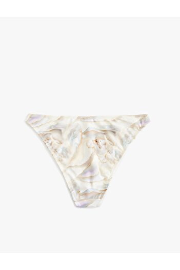 Koton X Şahika Ercümen - Ecru Abstract Patterned Bikini Bottoms