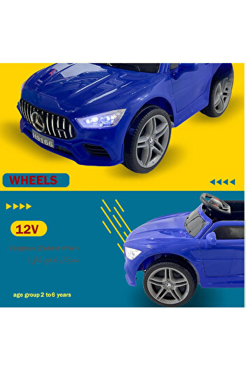 ALRWAD Electric car, luxury Mercedes ride-on car, 12V battery, 2 motors, remote control, music