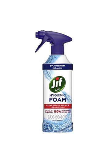 Jif Healthy Foaming Spray with Bleach for Bathroom, Removes 100% Stain, 450ml