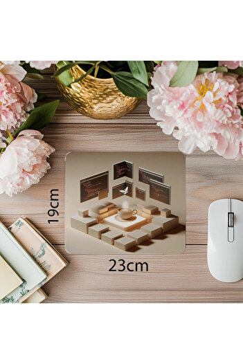 Wisdom Rain Coffee Cup Mousepad in the Code Panel Circle - 19X23 cm 2 mm Rectangle Imported Printed Mouse Pad