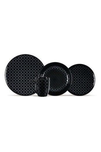 OEM Table Service for 6 People, 24 Pieces, Van Well Mona, Black