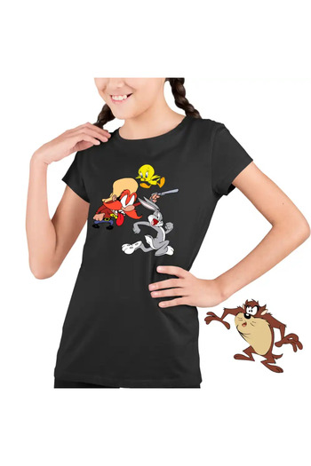 OEM Kids Girls T-Shirt Yosemite Sam Tweety Bug Bunny Rabbit