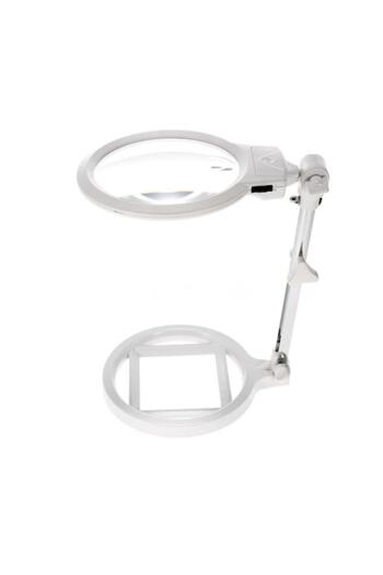 OEM LED desk magnifying glass, movable arm, 3xAAA battery power, 6x maximum magnification - Foldable Mag