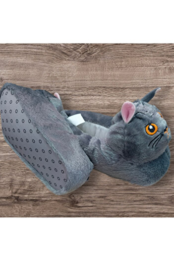 KMS HOME Women's Slippers Women's Gray Slippers Cat Slippers