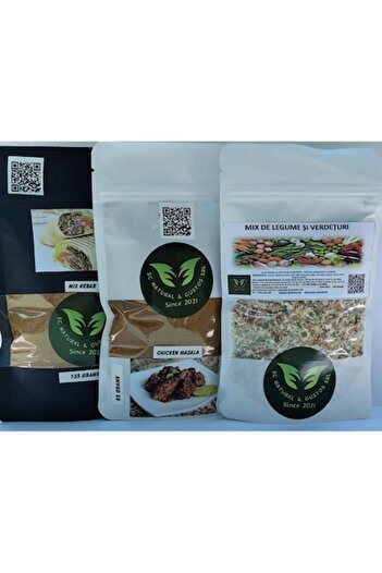 natural & gustos since 2021 Set of 3 products / mix kebab - chicken masal-mix dehydrated vegetables and herbs / 100%