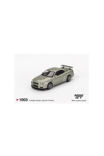 mini gt 1003 Nissan Skyline Gt-R (R34) V-Spec Ii Nür Millenium Jade 1/64 Model Car