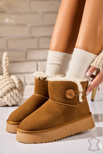 Joana Camel Suede Leather Women's Boots – Anslea Style
