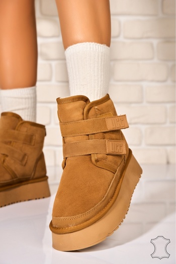 Joana Women's Suede Leather Boots, Camel - Size 37