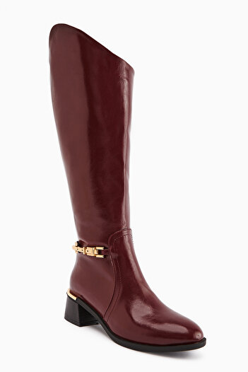 Limoya Kamilla Burgundy Buckled Women's Boots